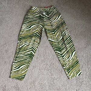 Vintage Green Bay Packers Zubaz Pants – Iconic Zebra Print – Size Large